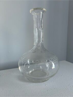 Antique Etched Glass Decanter/Vase - late 1880s